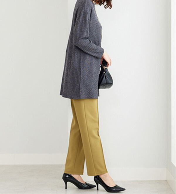 BELLUNA（ベルーナ）の「杢調テレコ素材切替デザインチュニック（チュニック）」｜詳細画像