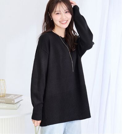 alotta（アロッタ）の「裾リブ切替ゆるニットチュニック（チュニック）」