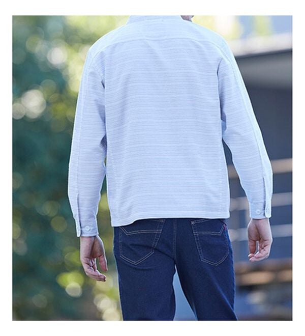 「＜ダンロップ・リファインド＞羽織ってお洒落な裏ボーダージャケット（メンズジャケット）」｜詳細画像