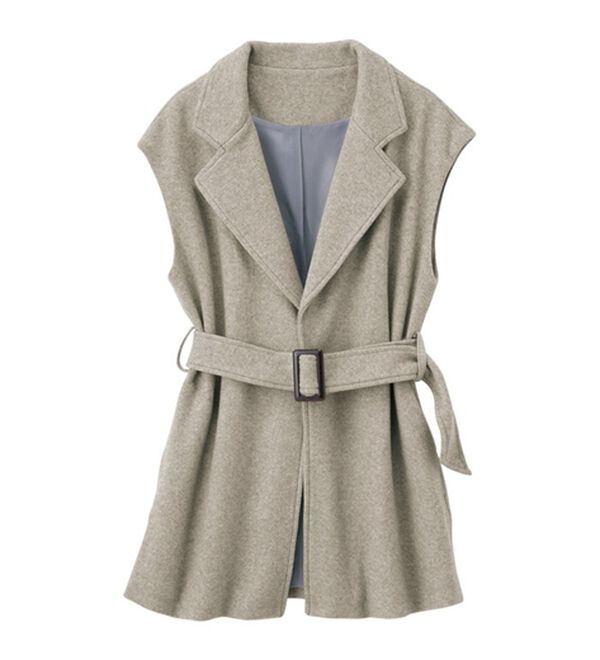 RANAN（ラナン）の「ベルト付きメルトン調素材ジレ（ジレ）」｜詳細画像