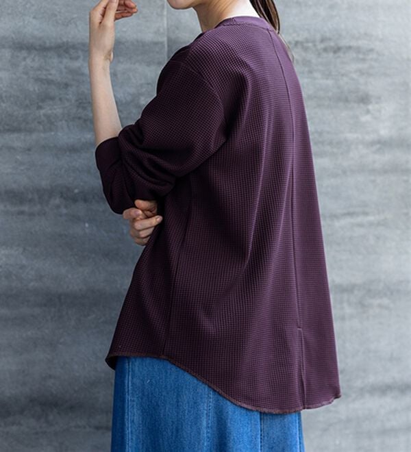 BELLUNA（ベルーナ）の「《快適Ｌａｂ．》 乾きやすい！ドライワッフルプルオーバー（カットソー）」｜詳細画像