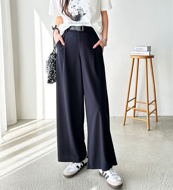 接触冷感！美脚ストレッチワイドパンツ - ベルーナ【公式】