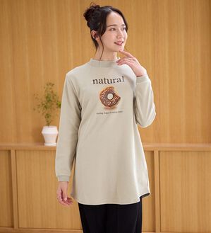 BELLUNA（ベルーナ）の「【メルティポンチ】プリントチュニック（チュニック）」｜ドーナツ(グレージュ)