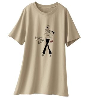 BELLUNA（ベルーナ）の「ひんやリッチコットン大人のおしゃれプリントチュニック（チュニック）」｜レディ柄