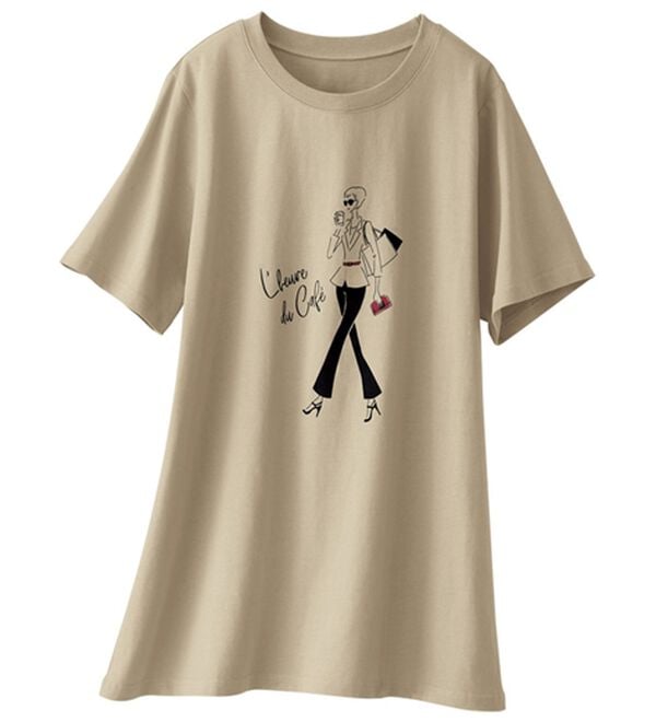 BELLUNA（ベルーナ）の「ひんやリッチコットン大人のおしゃれプリントチュニック（チュニック）」｜レディ柄