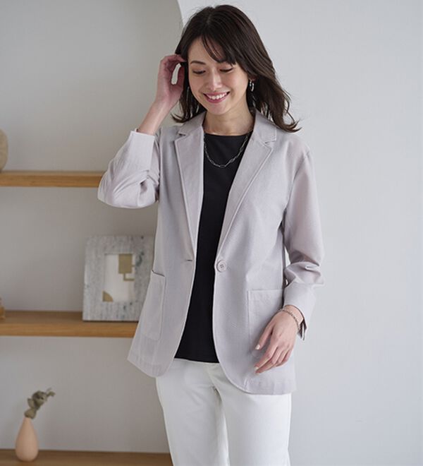 BELLUNA（ベルーナ）の「涼しげサッカー素材ウォッシャブルサマージャケット（その他ジャケット）」｜詳細画像