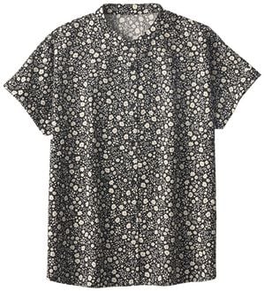 BELLUNA（ベルーナ）の「さらっと爽快！ポコポコサッカーブラウス（ブラウス）」｜黒系花柄