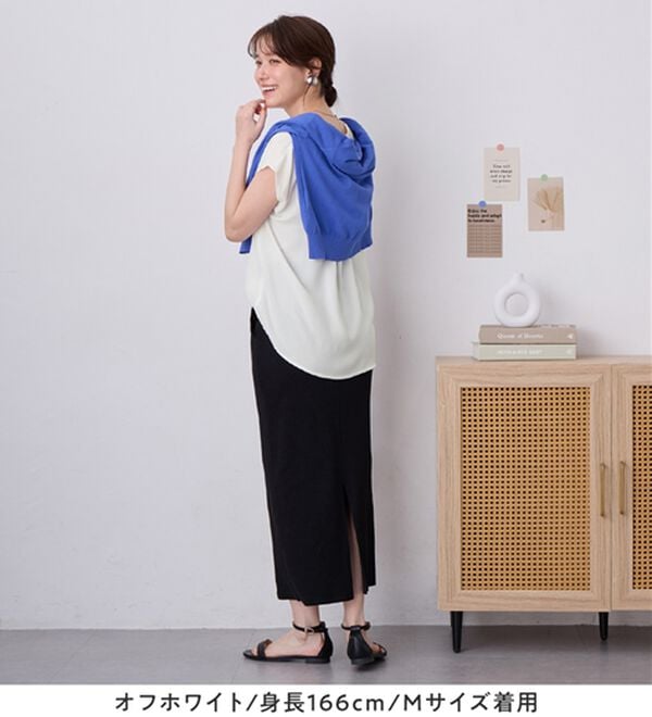 Viola e Viola（ヴィオラ エ ヴィオラ）の「さらさらＥＡＳＹスキッパーフレンチスリーブブラウス（ブラウス）」｜詳細画像