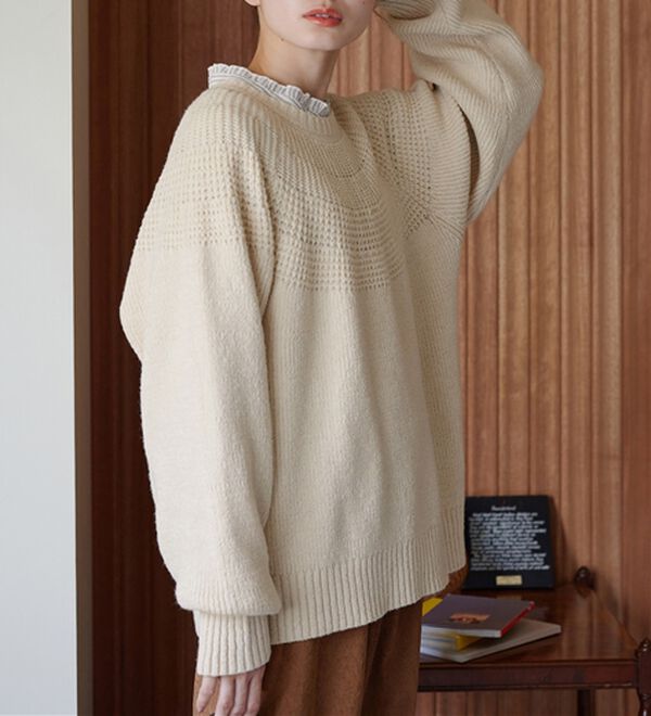 Viola e Viola（ヴィオラ エ ヴィオラ）の「【３つの機能付】求心編みニット（ニット・セーター）」｜詳細画像