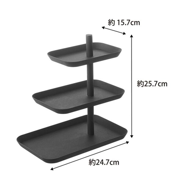 iellio（イエリオ）の「タワー　アクセサリー３段トレー＜ｔｏｗｅｒ山崎実業＞（その他日用品・趣味雑貨）」｜詳細画像