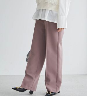 RANAN（ラナン）の「裏起毛美脚シルエットピンタックワイドパンツ（フルレングスパンツ）」｜ブラウン