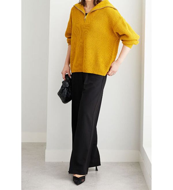 BELLUNA（ベルーナ）の「あぜ編ハーフジップニットプルオーバー（ニット・セーター）」｜詳細画像