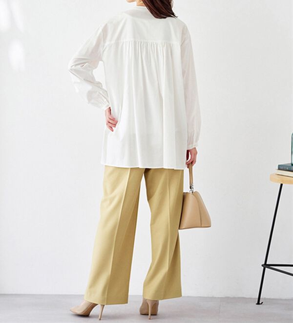 BELLUNA（ベルーナ）の「華やかレース&times;ピンタックシャツチュニック（チュニック）」｜詳細画像