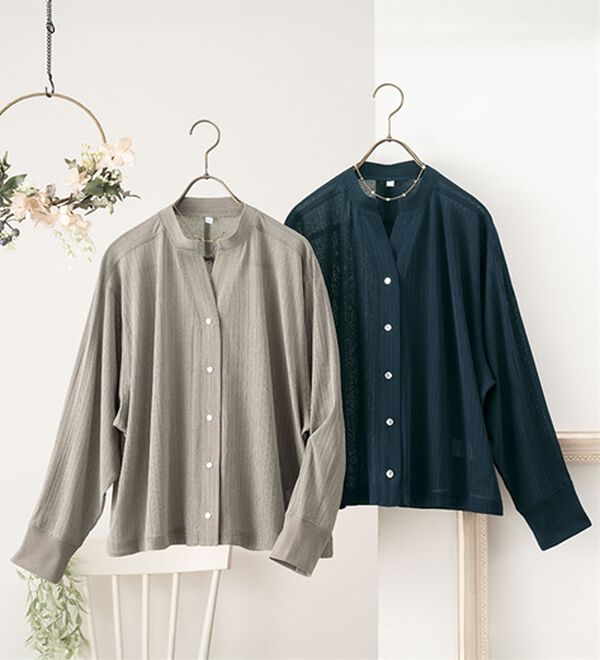 ルフラン（ルフラン）の「【２色組】透かし楊柳プルオーバー（カットソー）」｜2色組