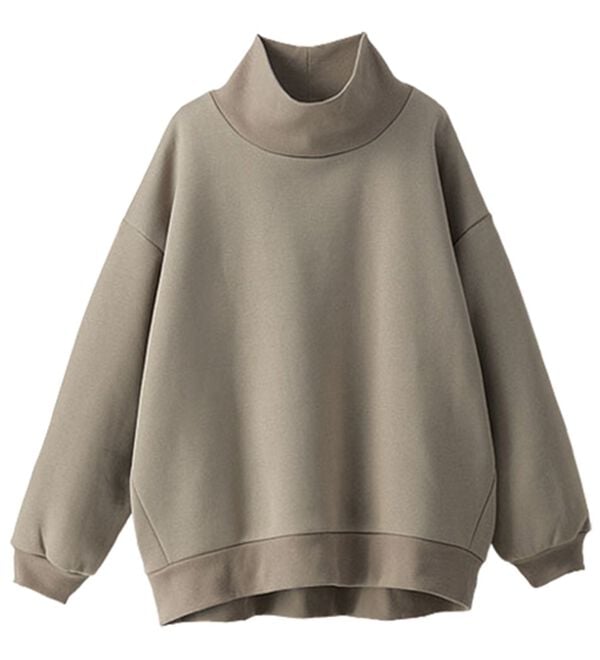BELLUNA（ベルーナ）の「裏起毛リブ切替ゆったりハイネックプルオーバー（カットソー）」｜詳細画像