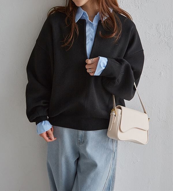 RANAN（ラナン）の「ハーフジップスウェットライクニット（ニット・セーター）」｜詳細画像