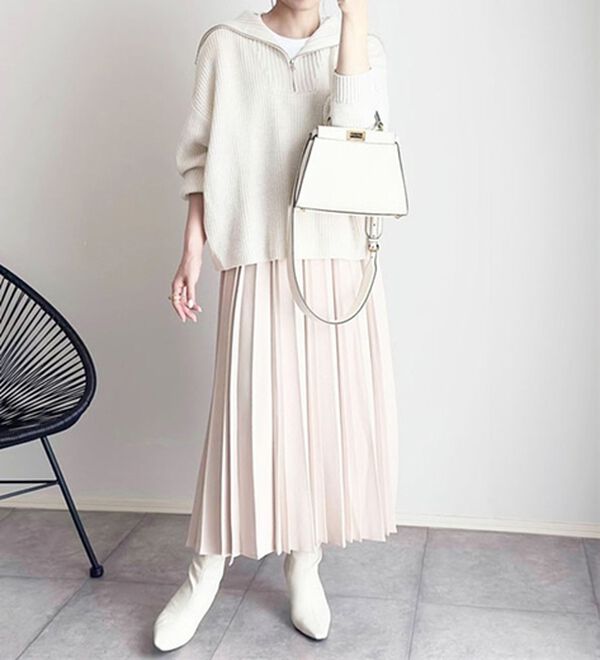 BELLUNA（ベルーナ）の「あぜ編ハーフジップニットプルオーバー（ニット・セーター）」｜詳細画像