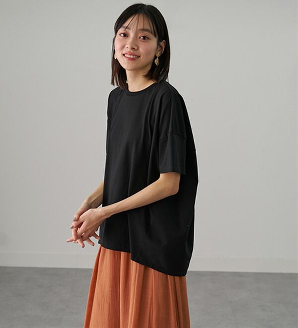 BELLUNA（ベルーナ）の「シュッと体型カバー！コクーンTシャツ（カットソー）」｜詳細画像