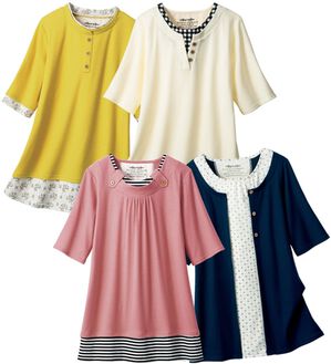 ルフラン（ルフラン）の「【４色組】手抜きに見せない＊重ね着風Ｔシャツ（Tシャツ）」｜4色組