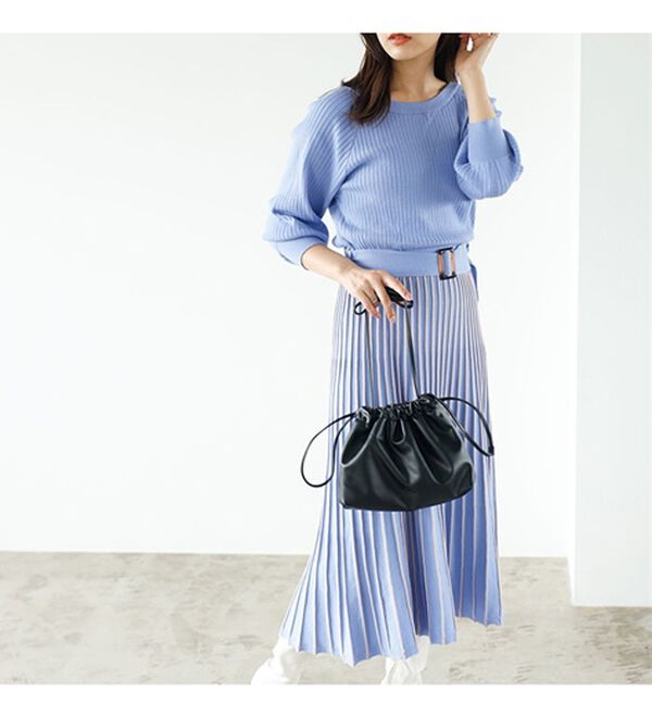 GeeRA（ジーラ）の「前後２ＷＡＹプリーツニットワンピース（ニットワンピース）」｜詳細画像