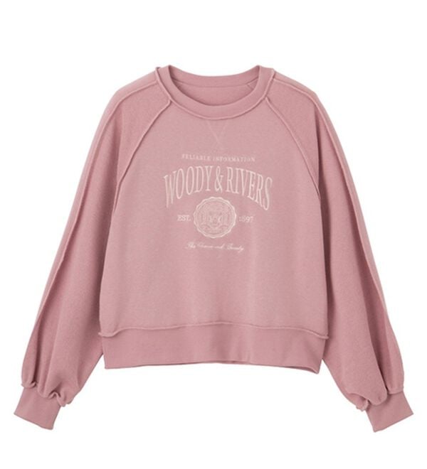 GeeRA（ジーラ）の「リメイク風刺しゅうロゴ裏毛スウェット（カットソー）」｜詳細画像