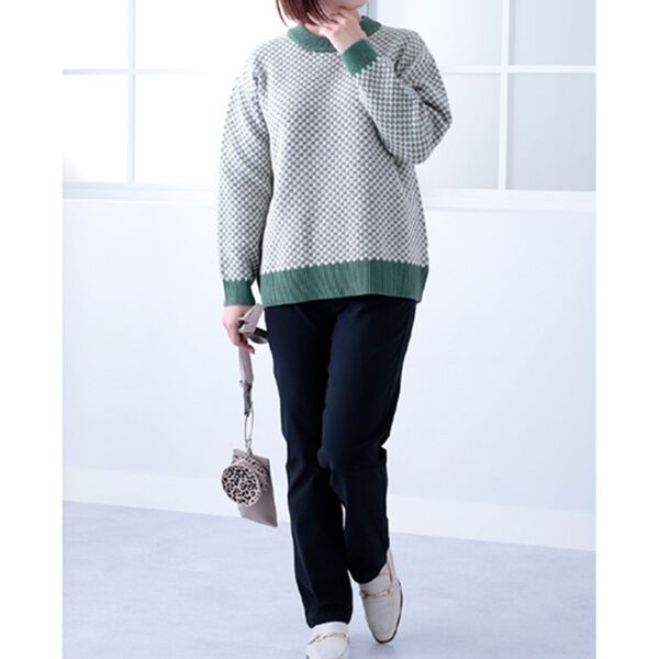 BELLUNA（ベルーナ）の「ジャカード素材ニットプルオーバー（ニット・セーター）」｜詳細画像