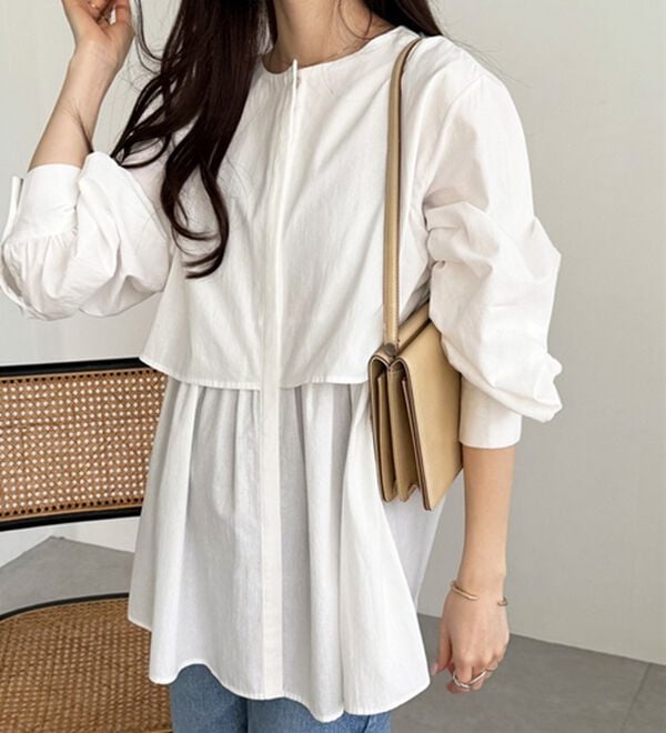 GeeRA（ジーラ）の「羽織にもなる！ペプラムシャツチュニック（チュニック）」｜詳細画像