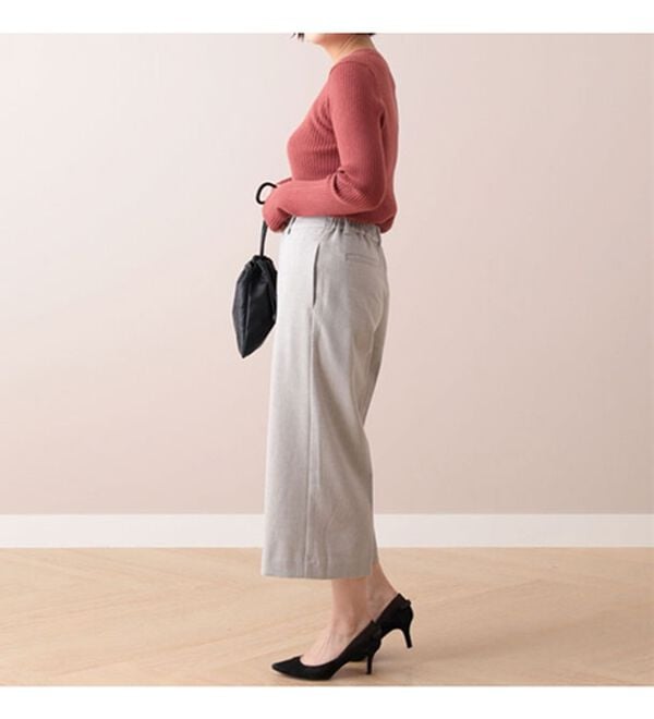 BELLUNA（ベルーナ）の「ウール調センタープレスクロップドパンツ（クロップドパンツ）」｜詳細画像