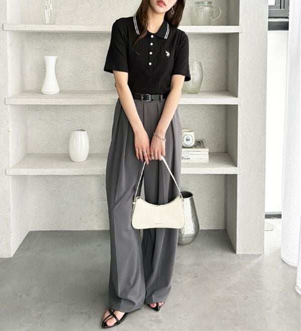 GeeRA（ジーラ）の「【ＵＳ．ＰＯＬＯ．ＡＳＳＮ】ランダムリブポロシャツ（カットソー）」｜詳細画像