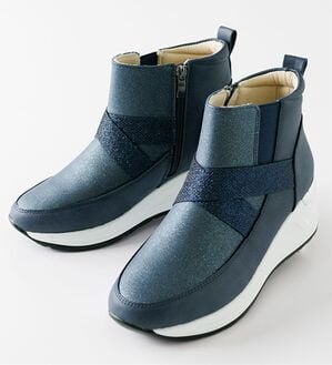 BELLUNA（ベルーナ）の「４Ｅクロスベルト厚底スニーカーブーツ（ブーツ）」｜ネイビー