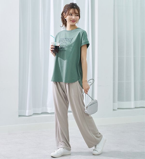 BELLUNA（ベルーナ）の「ひんやリッチコットン大人のゆったりドルマンＴシャツ（カットソー）」｜詳細画像