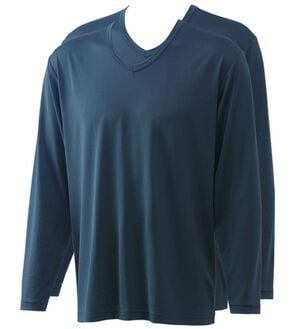 「＜ピップエレキバン&times;コムルヴァン・オム＞コリに効く！着るピップエレキバン（肌着・インナーウェア）」｜ネイビー(長袖V首)