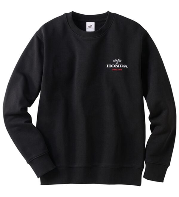 「＜ＨＯＮＤＡ＞さがら刺しゅうトレーナー（メンズトレーナー）」｜ブラック