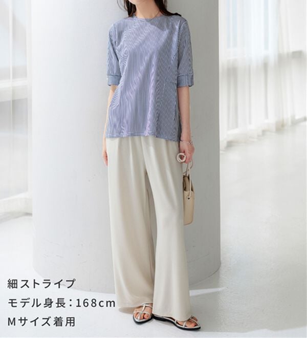 BELLUNA（ベルーナ）の「ジョーゼット素材タック使いＴブラウス（ブラウス）」｜詳細画像