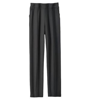 BELLUNA（ベルーナ）の「裏フリースピンタックテーパードパンツ（フルレングスパンツ）」｜黒