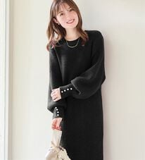 alotta（アロッタ）の「袖パールゆるニットワンピース（ニットワンピース）」