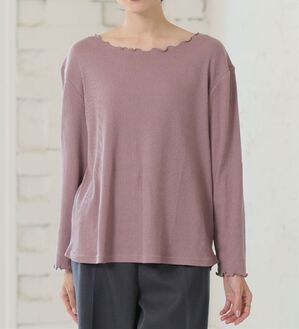 A HAPPY MARILYN（アハッピーマリリン）の「【Ｌ～６Ｌ】Ｒｉｎ こだわったのはシルエットと着心地 すっきり リブ カットソー トップス（カットソー）」｜ダークピンク