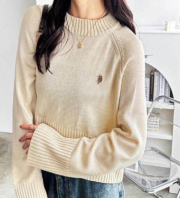 GeeRA（ジーラ）の「【ＵＳ．ＰＯＬＯ　ＡＳＳＮ】ショート丈ニット（ニット・セーター）」｜アイボリー