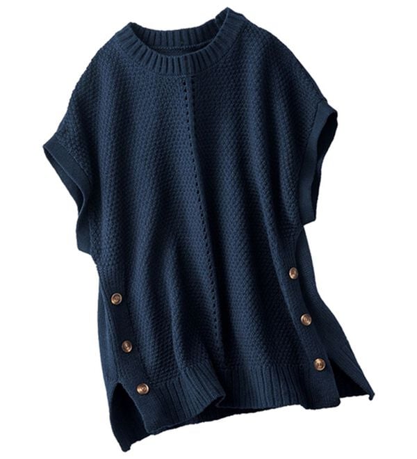 BELLUNA（ベルーナ）の「ボタン使いゆったりニットベスト（ベスト）」｜詳細画像