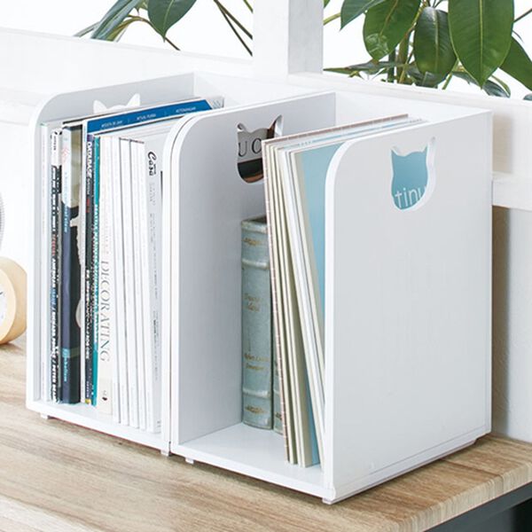 「重ねて置ける本棚ラック（ラック・棚・本棚）」｜ホワイト