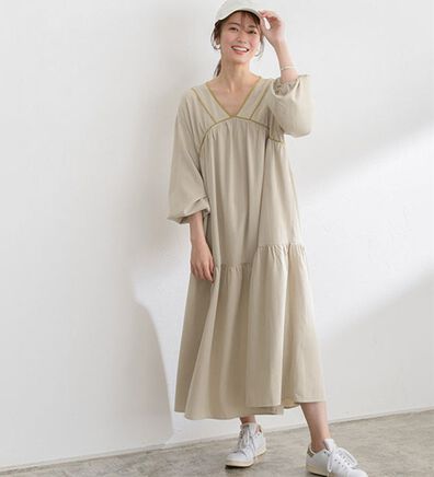 Pierrot（ピエロ）の「パイピングティアードワンピース（カットソーワンピース）」