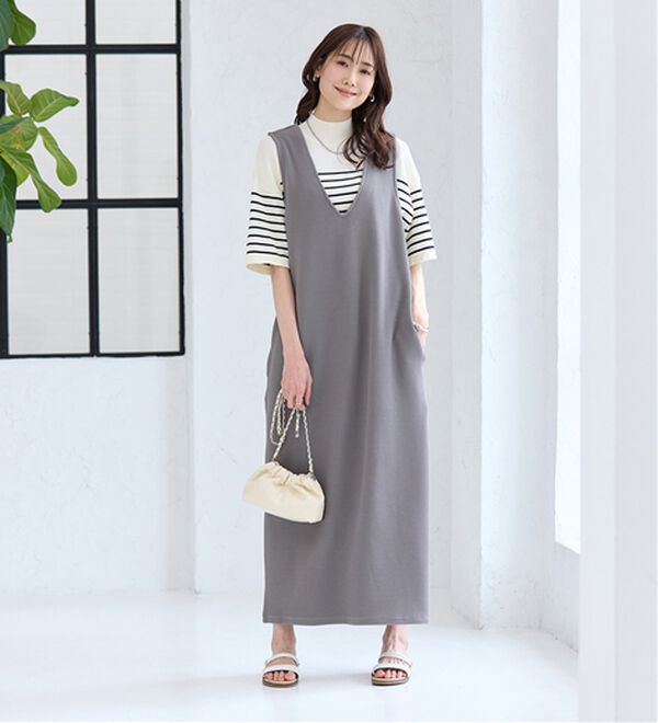 BELLUNA（ベルーナ）の「Ｔシャツが苦手な方に！ひんやり綿混ニットＴ【選べるデザイン】（ニット・セーター）」｜詳細画像