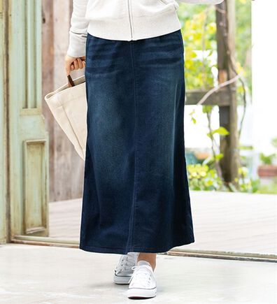 LAVIENNE（ラヴィエンヌ）の「裏フリースデニムスカート（ロングスカート）」