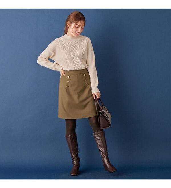 alotta（アロッタ）の「ダブル金ボタンスカート風パンツ（その他パンツ）」｜詳細画像