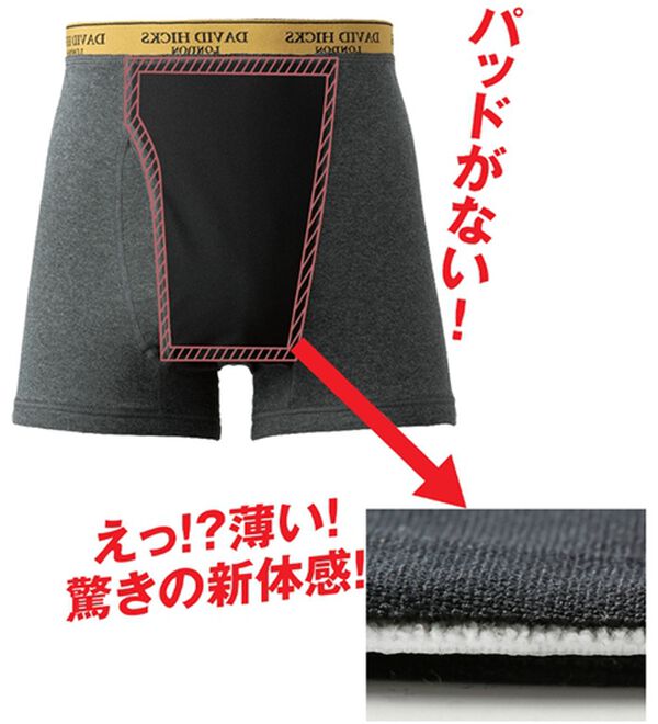 「【４枚組】＜デービッド　ヒックス＞革新設計！パッドのない吸水ボクサーパンツ（メンズボクサーパンツ）」｜詳細画像