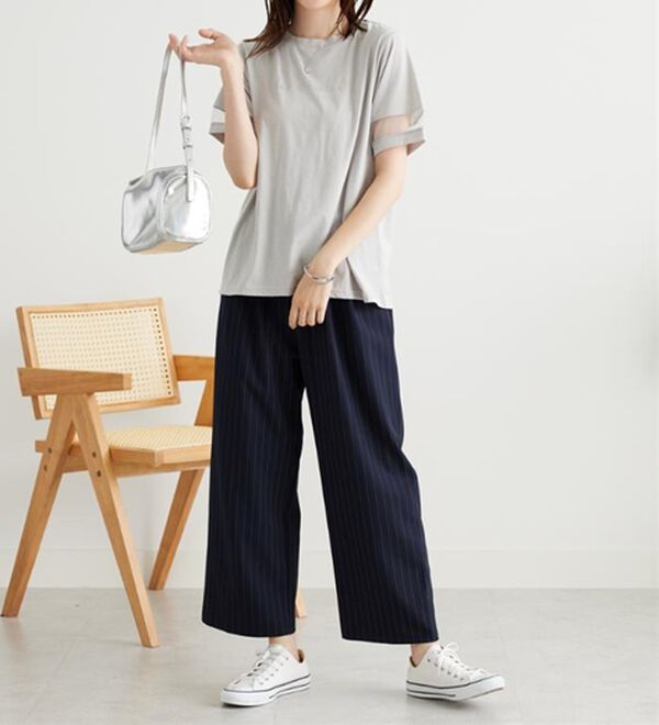 BELLUNA（ベルーナ）の「【嬉しい機能付き！】とろみ素材ドロスト使いワイドパンツ（ワイドパンツ・ガウチョ）」｜詳細画像