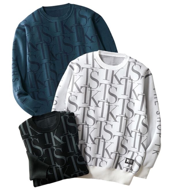 「＜ザ　ショップ　ティーケー＞軽量ストレッチロゴセーター（メンズニット・セーター）」｜詳細画像