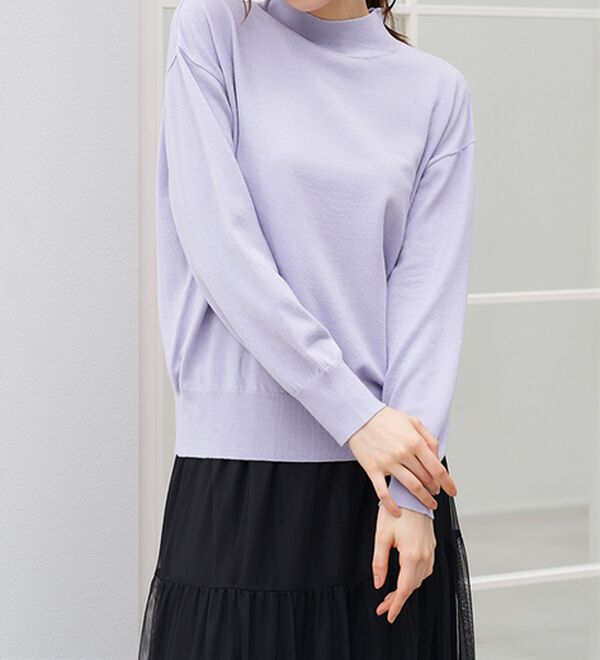 RANAN（ラナン）の「もちもちベーシックニット（Vネック・ハイネック）（ニット・セーター）」｜詳細画像