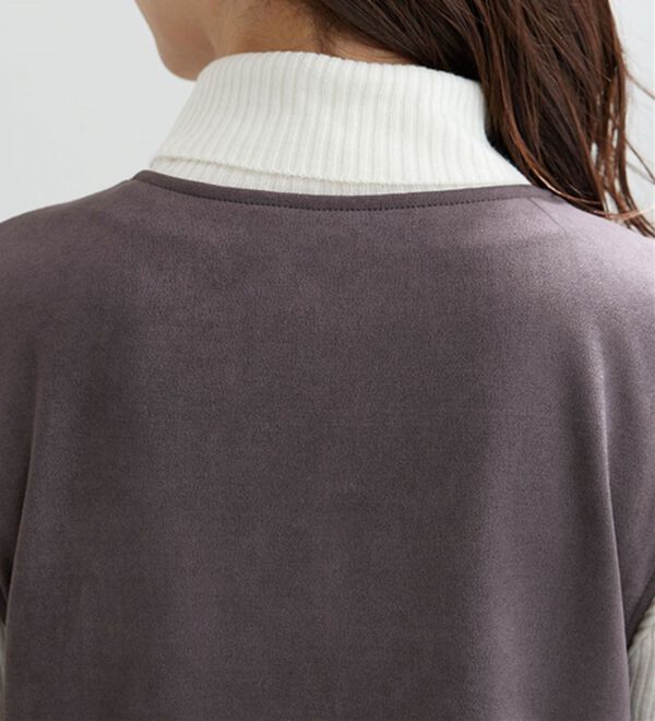 BELLUNA（ベルーナ）の「金ボタン使いスエード調ジャンパ―ドレス（ジャンパースカート）」｜詳細画像