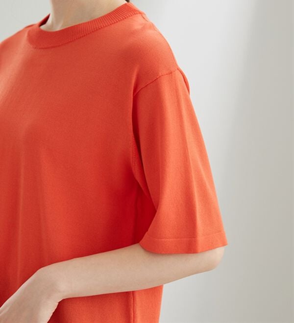 BELLUNA（ベルーナ）の「【快適Ｌａｂ．】肌に張り付かない！シャリ冷や高見えニットＴ（ニット・セーター）」｜詳細画像